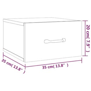 Κομοδίνα Επιτοίχια Γκρι Sonoma 35 x 35 x 20 εκ.