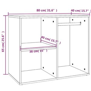 Ντουλάπι Γυαλιστερό Καπνιστή Δρυς 80x40x65εκ.Επεξεργασμένο Ξύλο