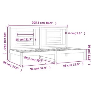 Καναπές Κρεβάτι Καφέ Μελί 90 x 200 εκ. από Μασίφ Ξύλο Πεύκου