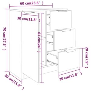 Ντουλάπια 2 τεμ. Καπνιστή δρυς 60x30x70 εκ. Επεξεργασμένο Ξύλο