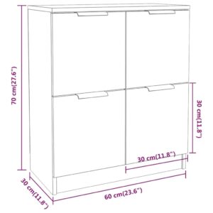 Ντουλάπι 2 τεμ. Γκρι Sonoma 60x30x70 εκ. από Επεξεργασμένο Ξύλο