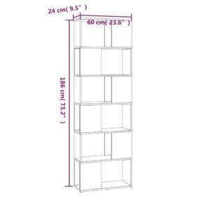 Βιβλιοθήκη/Διαχωριστικό Χώρου Καφέ δρυς 60 x 24 x 186 εκ.