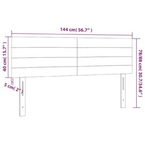 Κεφαλάρια Κρεβατιού 2 τεμ. Taupe 72x5x78/88 εκ. Υφασμάτινα