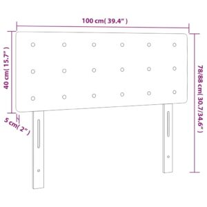 Κεφαλάρι Κρεβατιού Σκούρο Γκρι 100x5x78/88 εκ. Υφασμάτινο