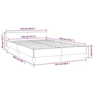 Πλαίσιο Κρεβατιού με Κεφαλάρι Taupe 120x200 εκ. Υφασμάτινο