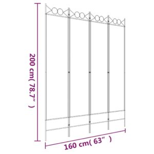 Διαχωριστικό Δωματίου με 4 Πάνελ Καφέ 160x200 εκ. από Ύφασμα