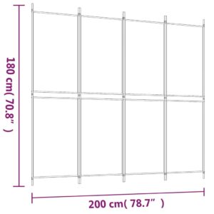 Διαχωριστικό Δωματίου με 4 Πάνελ Καφέ 200x180 εκ. από Ύφασμα