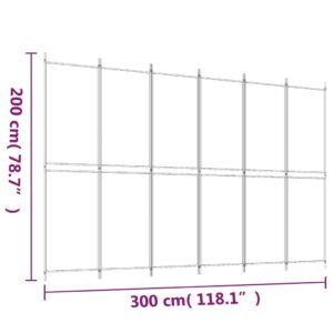 Διαχωριστικό Δωματίου με 6 Πάνελ Καφέ 300x200 εκ. από Ύφασμα