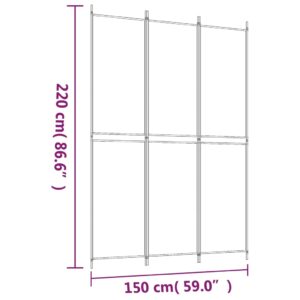 Διαχωριστικό Δωματίου με 3 Πάνελ Καφέ 150x220 εκ. από Ύφασμα