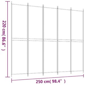 Διαχωριστικό Δωματίου με 5 Πάνελ Καφέ 250x220 εκ. από Ύφασμα