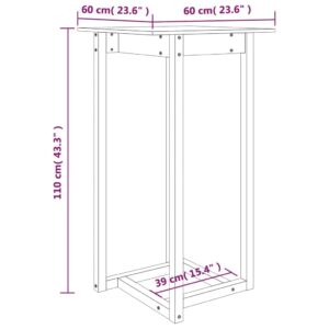 Τραπέζι Μπαρ μαύρος 60x60x110 εκ. από Μασίφ Ξύλο Πεύκου