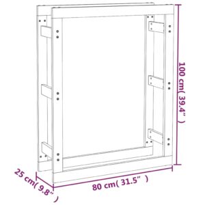 Ραφιέρα Καυσόξυλων Καφέ Μελί 80x25x100 εκ. Μασίφ Ξύλο Πεύκου