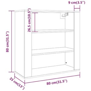 Ντουλάπι Τοίχου Γκρι Sonoma 80x33x80 εκ. Επεξεργασμένο Ξύλο