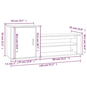 Παπουτσοθήκη Καπνιστή Δρυς 130x35x54 εκ. από Επεξεργασμένο Ξύλο