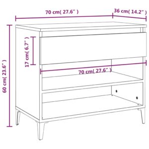 Παπουτσοθήκη Γκρι Sonoma 70x36x60 εκ. από Επεξεργασμένο Ξύλο