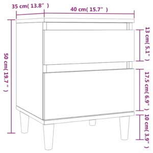 Κομοδίνα 2 τεμ. Γυαλιστερό Λευκό 40 x 35 x 50 εκ.