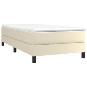 Πλαίσιο Κρεβατιού Boxspring Κρεμ 80 x 200 εκ. Συνθετικό Δέρμα