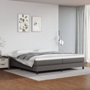 Πλαίσιο Κρεβατιού Boxspring Γκρι 200x200 εκ. Συνθετικό Δέρμα