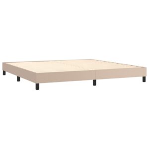 Πλαίσιο Κρεβατιού Boxspring Καπουτσίνο 200x200εκ. Συνθετ. Δέρμα