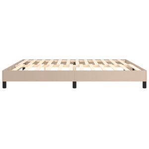 Πλαίσιο Κρεβατιού Boxspring Καπουτσίνο 200x200εκ. Συνθετ. Δέρμα