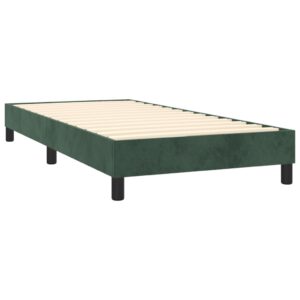 Πλαίσιο Κρεβατιού Boxspring Σκούρο Πράσινο 90x190 εκ Βελούδινο