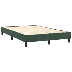 Πλαίσιο Κρεβατιού Boxspring Σκούρο Πράσινο 120x200 εκ Βελούδινο