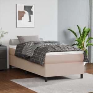 Πλαίσιο Κρεβατιού Boxspring Καπουτσίνο 90x190 εκ. Συνθετ. Δέρμα