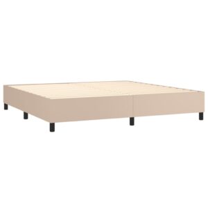 Πλαίσιο Κρεβατιού Boxspring Καπουτσίνο 200x200εκ. Συνθετ. Δέρμα