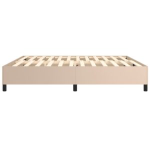 Πλαίσιο Κρεβατιού Boxspring Καπουτσίνο 200x200εκ. Συνθετ. Δέρμα