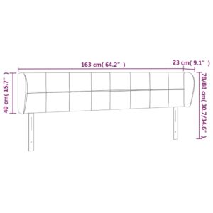 Κεφαλάρι με Πτερύγια Σκούρο Γκρι 163 x 23 x 78/88εκ. Υφασμάτινο