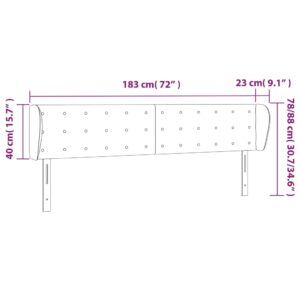 Κεφαλάρι με Πτερύγια Μαύρο 183x23x78/88 εκ. Συνθετικό Δέρμα