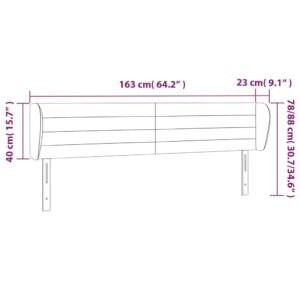 Κεφαλάρι με Πτερύγια Ανοιχτό Γκρι 163x23x78/88 εκ. Υφασμάτινο