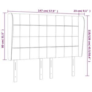 Κεφαλάρι με Πτερύγια Κρεμ 147x23x118/128 εκ. Υφασμάτινο