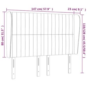 Κεφαλάρι με Πτερύγια Ροζ 147x23x118/128 εκ. Βελούδινο