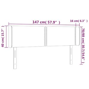 Κεφαλάρι με Πτερύγια Κρεμ 147x16x78/88 εκ. Συνθετικό Δέρμα