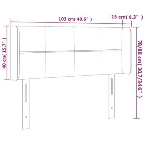 Κεφαλάρι με Πτερύγια Taupe 103x16x78/88 εκ. Υφασμάτινο