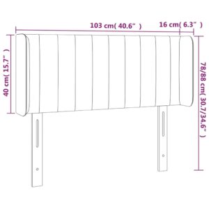 Κεφαλάρι με Πτερύγια Σκούρο Μπλε 103x16x78/88 εκ. Βελούδινο