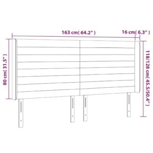 Κεφαλάρι με Πτερύγια Μαύρο 163x16x118/128 εκ. Υφασμάτινο