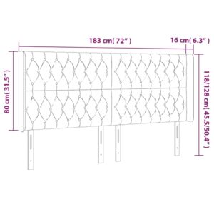 Κεφαλάρι με Πτερύγια Μαύρο 183x16x118/128 εκ. Υφασμάτινο