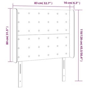 Κεφαλάρι με Πτερύγια Μπλε 83x16x118/128 εκ. Υφασμάτινο