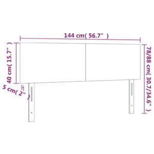 Κεφαλάρι Κρεβατιού LED Κρεμ 144x5x78/88 εκ. Υφασμάτινο