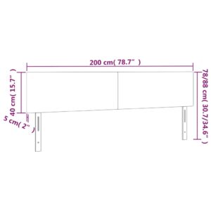 Κεφαλάρι Κρεβατιού LED Πράσινο 200x5x78/88 εκ. Υφασμάτινο