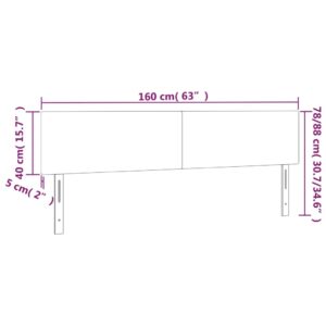 Κεφαλάρι Κρεβατιού LED Μαύρο 160x5x78/88 εκ. Βελούδινο