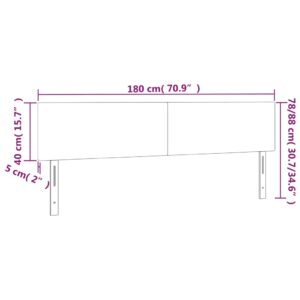 Κεφαλάρι Κρεβατιού LED Κρεμ 180x5x78/88 εκ. από Συνθετικό Δέρμα