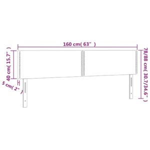 Κεφαλάρι Κρεβατιού LED Σκούρο Γκρι 160x5x78/88 εκ. Υφασμάτινο