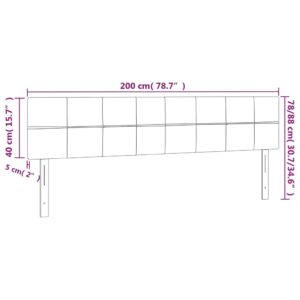 Κεφαλάρι Κρεβατιού LED Μαύρο 200x5x78/88 εκ. Βελούδινο