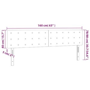 Κεφαλάρι Κρεβατιού LED Μπλε 160x5x78/88 εκ. Υφασμάτινο