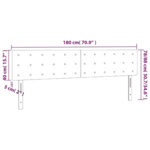 Κεφαλάρι Κρεβατιού LED Σκούρο Καφέ 180x5x78/88 εκ. Υφασμάτινο