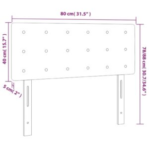 Κεφαλάρι Κρεβατιού LED Σκούρο Γκρι 80x5x78/88 εκ. Βελούδινο