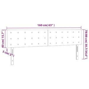 Κεφαλάρι Κρεβατιού LED Σκούρο Πράσινο 160x5x78/88 εκ. Βελούδινο